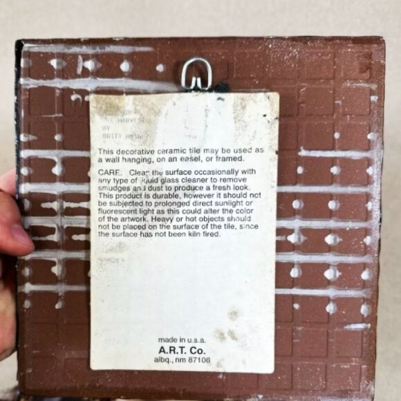 2 - Southwest Native American Tile Art Indian Britt Husney Harvest - Picture 3 of 5